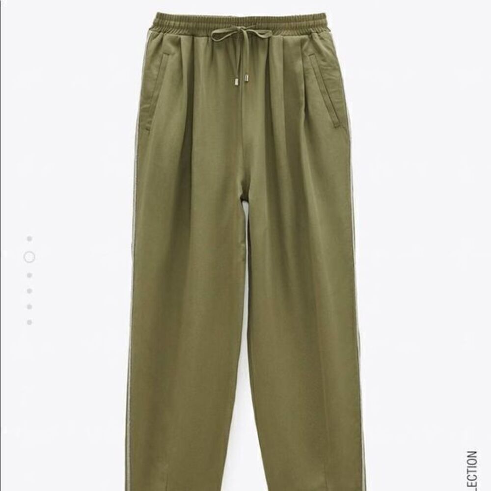 ZARA Jogging Pants with Side Beaded Silver Side SMALL